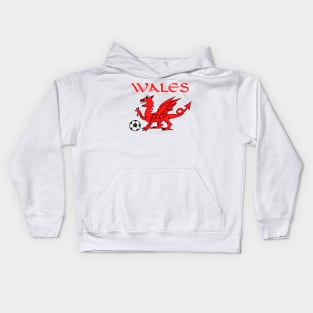 Welsh Dragon Football Soccer Funny Kids Hoodie